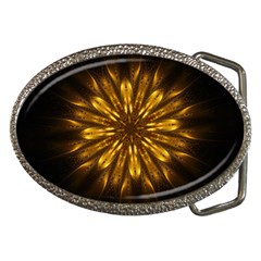 Mandala Gold Golden Fractal Belt Buckles