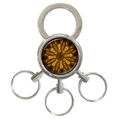 Mandala Gold Golden Fractal 3-Ring Key Chains