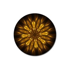 Mandala Gold Golden Fractal Magnet 3  (Round)