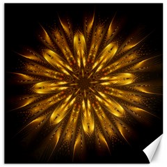 Mandala Gold Golden Fractal Canvas 16  x 16 