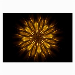 Mandala Gold Golden Fractal Large Glasses Cloth