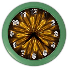 Mandala Gold Golden Fractal Color Wall Clock