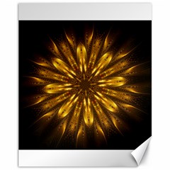 Mandala Gold Golden Fractal Canvas 11  x 14 