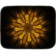 Mandala Gold Golden Fractal Fleece Blanket (Mini)