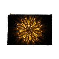 Mandala Gold Golden Fractal Cosmetic Bag (Large)