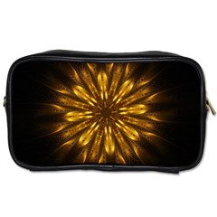 Mandala Gold Golden Fractal Toiletries Bag (One Side)