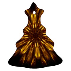 Mandala Gold Golden Fractal Christmas Tree Ornament (Two Sides)