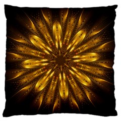 Mandala Gold Golden Fractal Large Cushion Case (One Side)