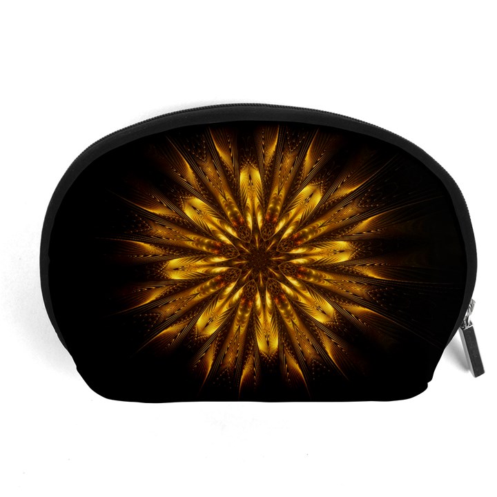 Mandala Gold Golden Fractal Accessory Pouch (Large)