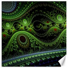 Fractal Green Gears Fantasy Canvas 12  X 12  by Wegoenart