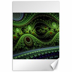 Fractal Green Gears Fantasy Canvas 24  X 36  by Wegoenart