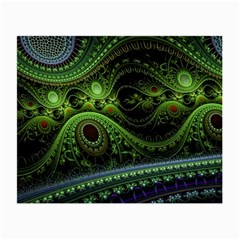 Fractal Green Gears Fantasy Small Glasses Cloth (2-side) by Wegoenart