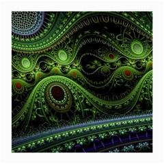 Fractal Green Gears Fantasy Medium Glasses Cloth by Wegoenart