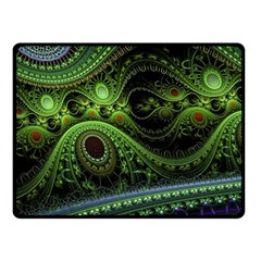 Fractal Green Gears Fantasy Fleece Blanket (small) by Wegoenart