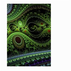 Fractal Green Gears Fantasy Large Garden Flag (two Sides) by Wegoenart