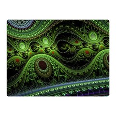 Fractal Green Gears Fantasy Double Sided Flano Blanket (mini)  by Wegoenart