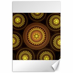 Fractal Yellow Gold Circles Canvas 12  X 18  by Wegoenart