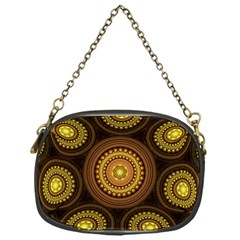 Fractal Yellow Gold Circles Chain Purse (one Side) by Wegoenart