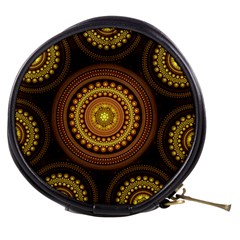 Fractal Yellow Gold Circles Mini Makeup Bag by Wegoenart