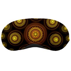 Fractal Yellow Gold Circles Sleeping Masks by Wegoenart