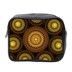 Fractal Yellow Gold Circles Mini Toiletries Bag (two Sides) by Wegoenart