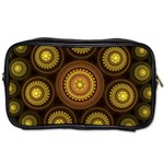 Fractal Yellow Gold Circles Toiletries Bag (Two Sides) Front