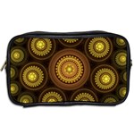 Fractal Yellow Gold Circles Toiletries Bag (Two Sides) Back