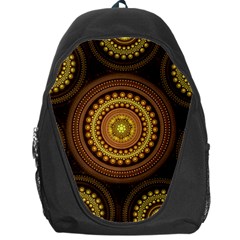 Fractal Yellow Gold Circles Backpack Bag by Wegoenart