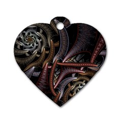 Geometry Math Fractal Art Dog Tag Heart (two Sides) by Wegoenart