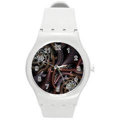 Geometry Math Fractal Art Round Plastic Sport Watch (m) by Wegoenart