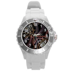 Geometry Math Fractal Art Round Plastic Sport Watch (l) by Wegoenart