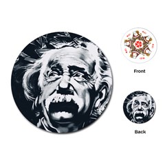 Albert Einstein Street Art Playing Cards (round) by Wegoenart