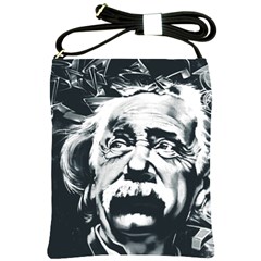 Albert Einstein Street Art Shoulder Sling Bag by Wegoenart