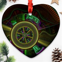 Fractal Threads Colorful Pattern Ornament (Heart)