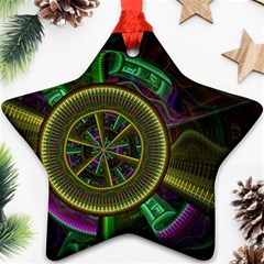 Fractal Threads Colorful Pattern Ornament (Star)