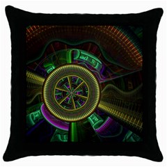 Fractal Threads Colorful Pattern Throw Pillow Case (Black)