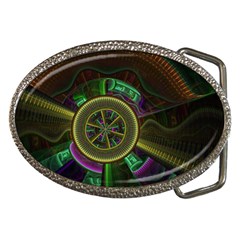 Fractal Threads Colorful Pattern Belt Buckles