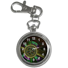 Fractal Threads Colorful Pattern Key Chain Watches