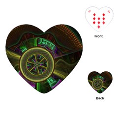 Fractal Threads Colorful Pattern Playing Cards (Heart)