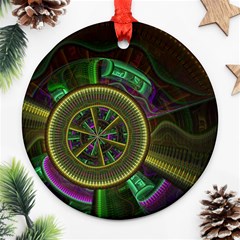 Fractal Threads Colorful Pattern Round Ornament (Two Sides)