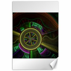 Fractal Threads Colorful Pattern Canvas 24  x 36 