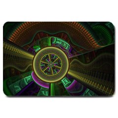 Fractal Threads Colorful Pattern Large Doormat 