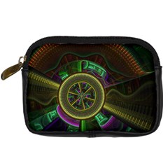 Fractal Threads Colorful Pattern Digital Camera Leather Case