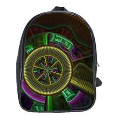 Fractal Threads Colorful Pattern School Bag (Large)