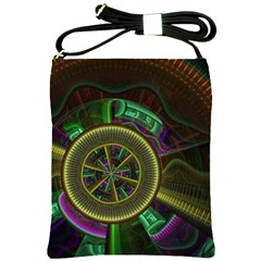 Fractal Threads Colorful Pattern Shoulder Sling Bag