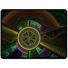 Fractal Threads Colorful Pattern Fleece Blanket (Large) 