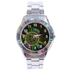 Fractal Threads Colorful Pattern Stainless Steel Analogue Watch