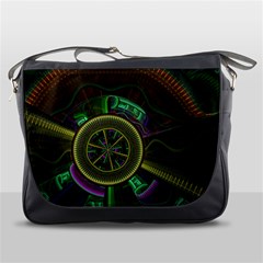 Fractal Threads Colorful Pattern Messenger Bag