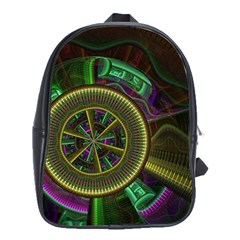 Fractal Threads Colorful Pattern School Bag (XL)