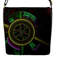 Fractal Threads Colorful Pattern Flap Closure Messenger Bag (S)